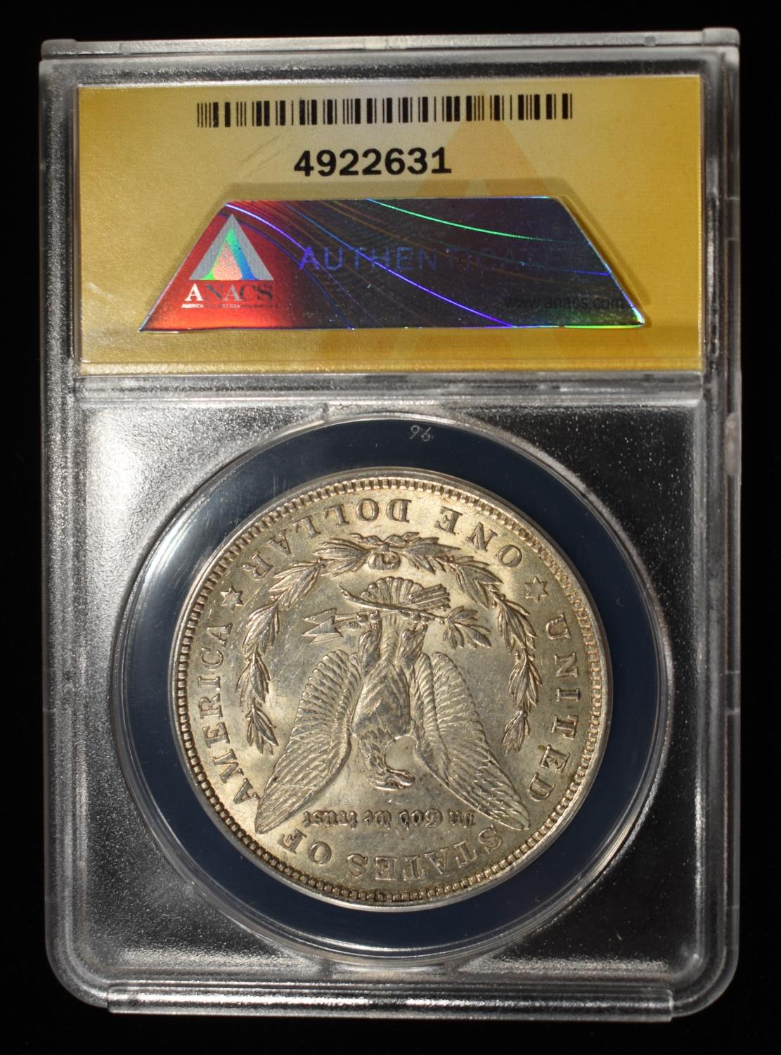 1921 MORGAN DOLLAR AU58 DETAILS CLEANED ANACS