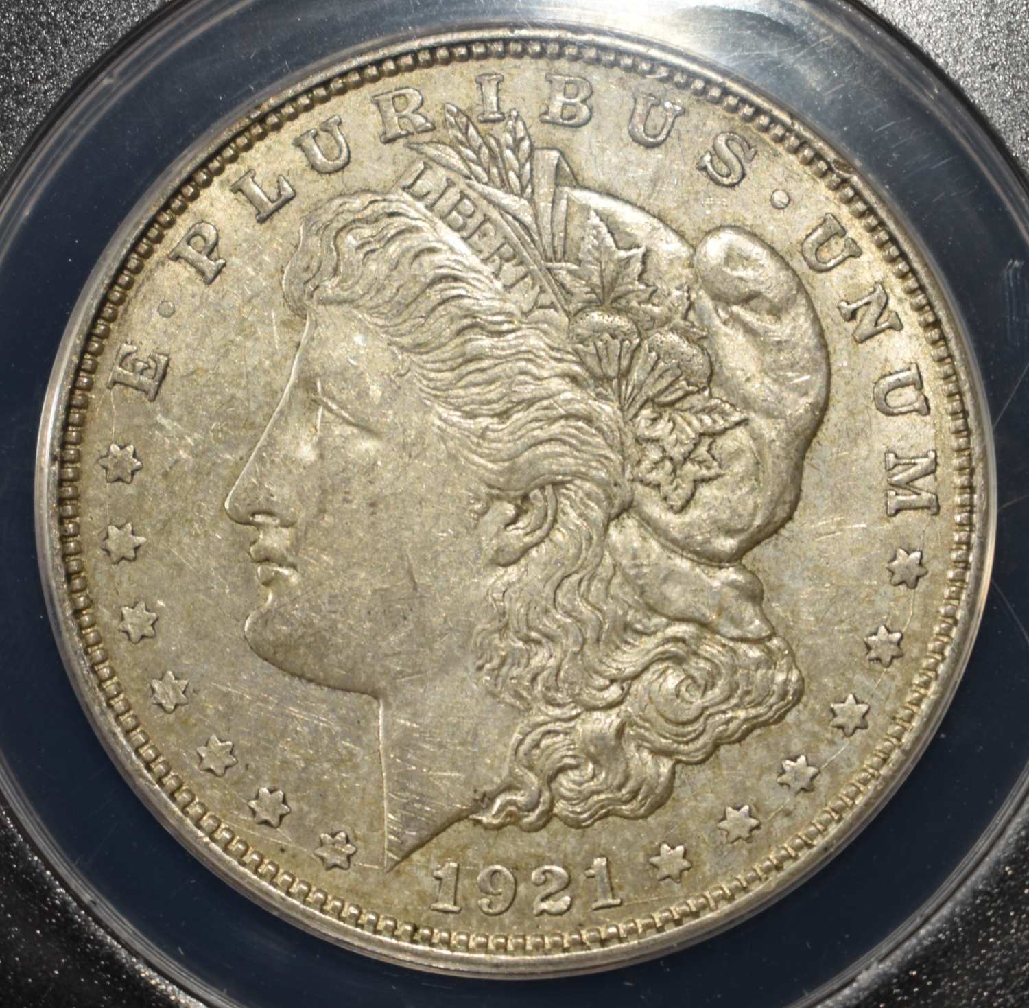 1921-D MORGAN DOLLAR AU 58 ANACS