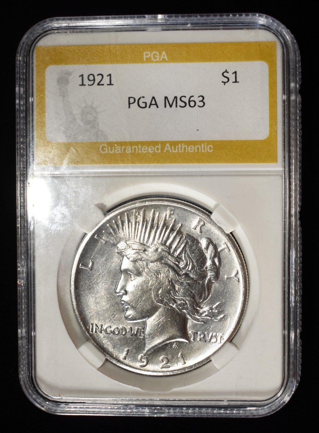 1921 PEACE DOLLAR PGA CH BU