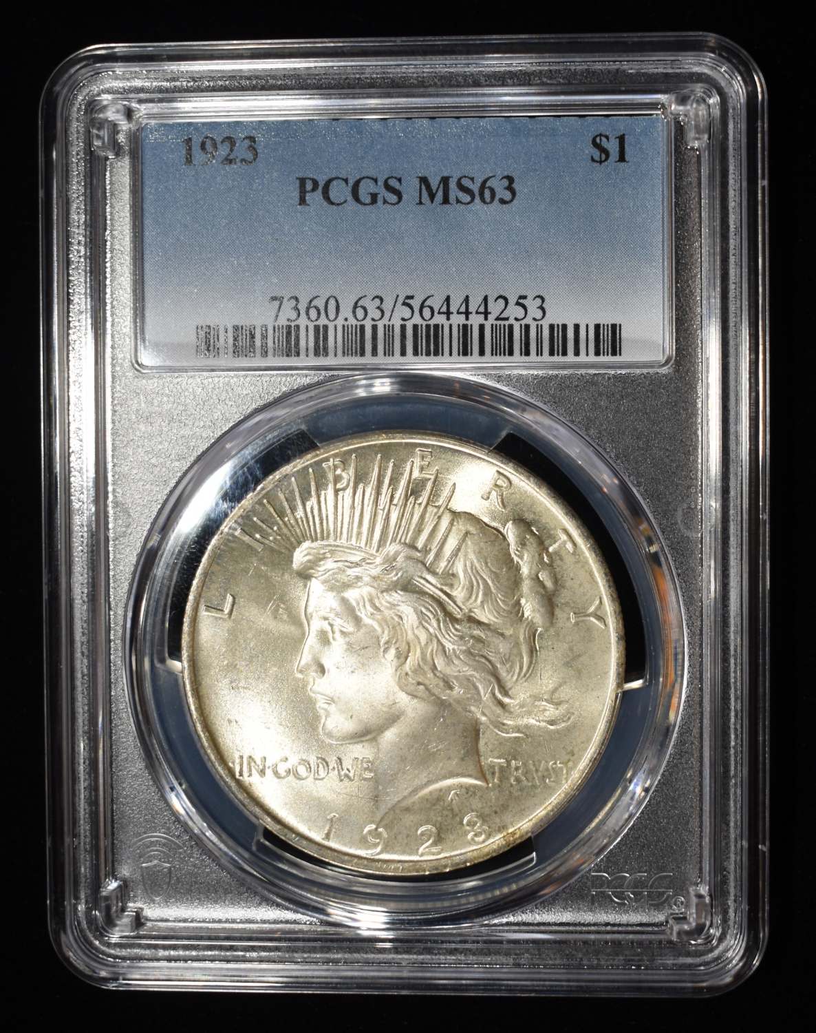 1923 PEACE DOLLAR PCGS MS-63