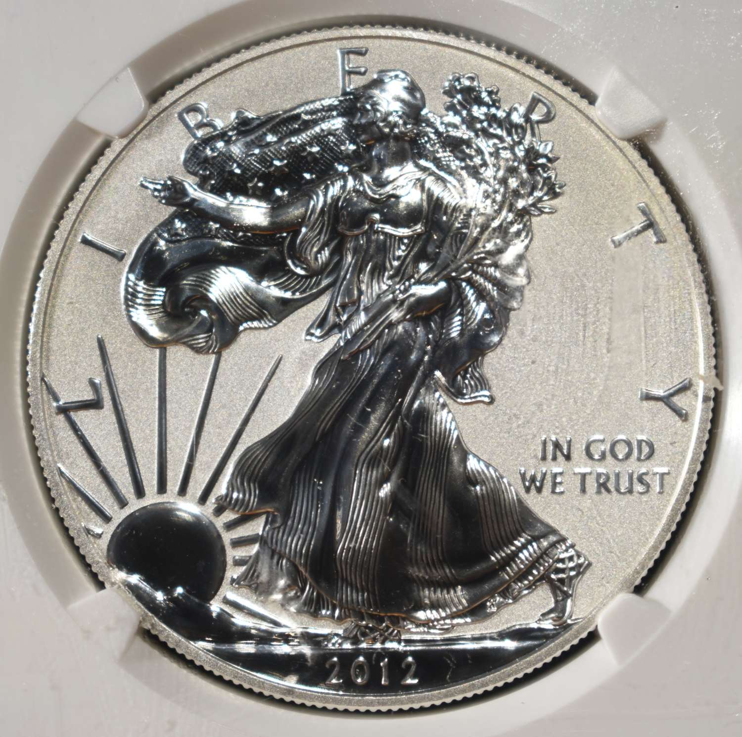 2012-S AMERICAN SILVER EAGLE NGC REVERSE PF69