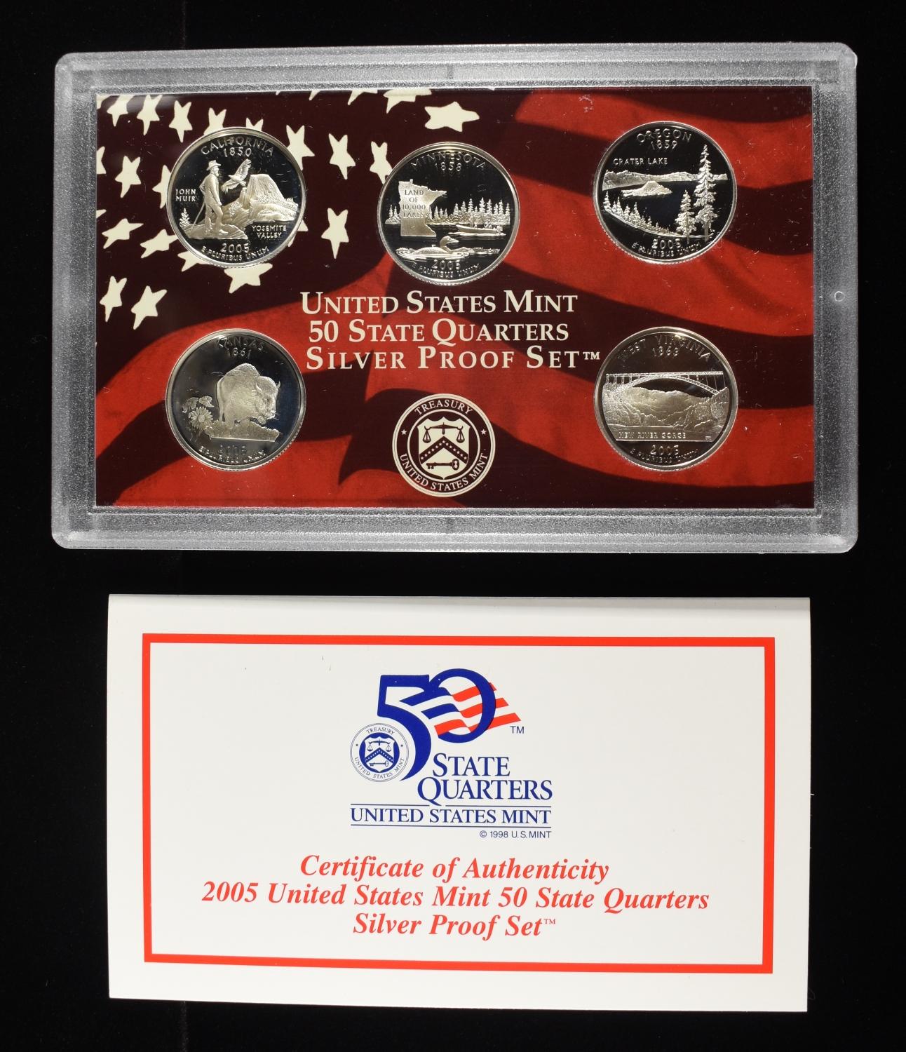 2005 US STATE QUARTERS SILVER PROOF SET