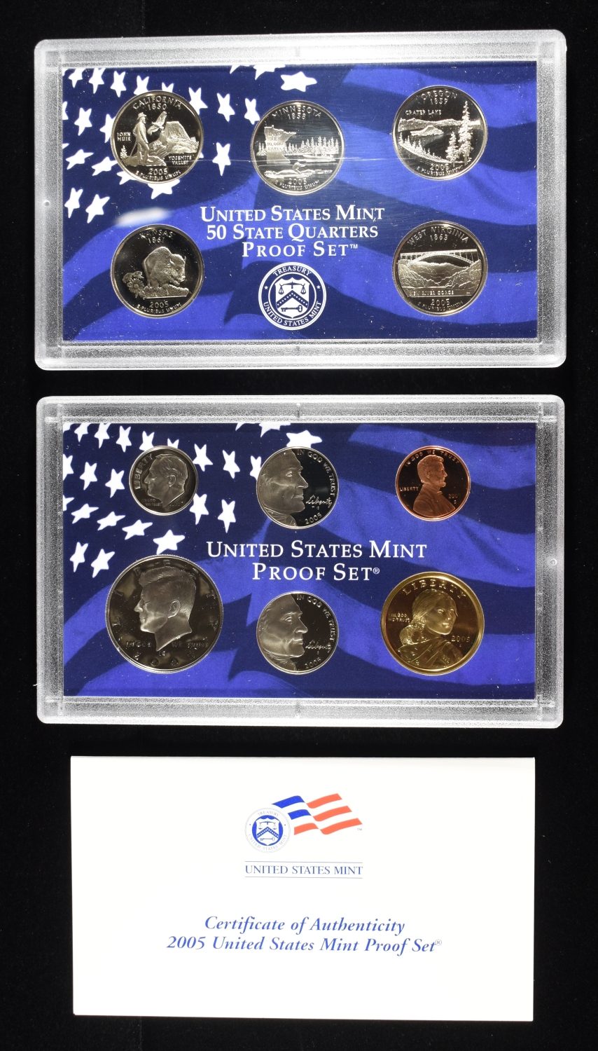(5) 2005 US MINT PROOF SETS