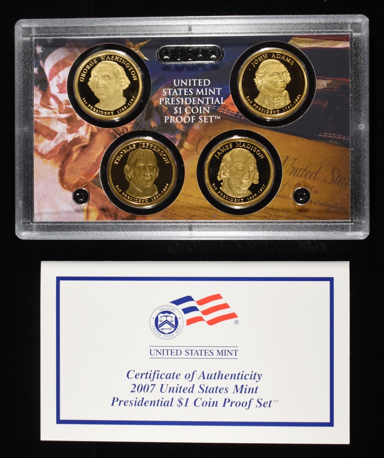 (5) 2007-2008 $1 PRESIDENTIAL PROOF SETS