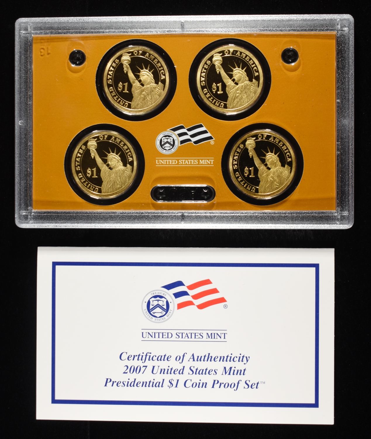 (5) 2007-2008 $1 PRESIDENTIAL PROOF SETS