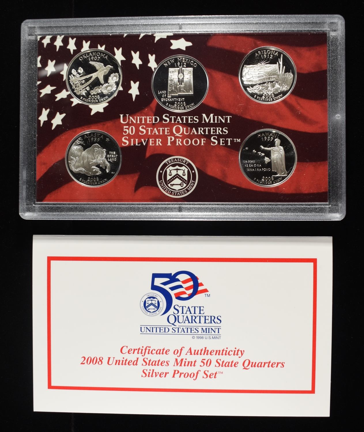2008 US STATE QUARTERS SILVER PROOF SET
