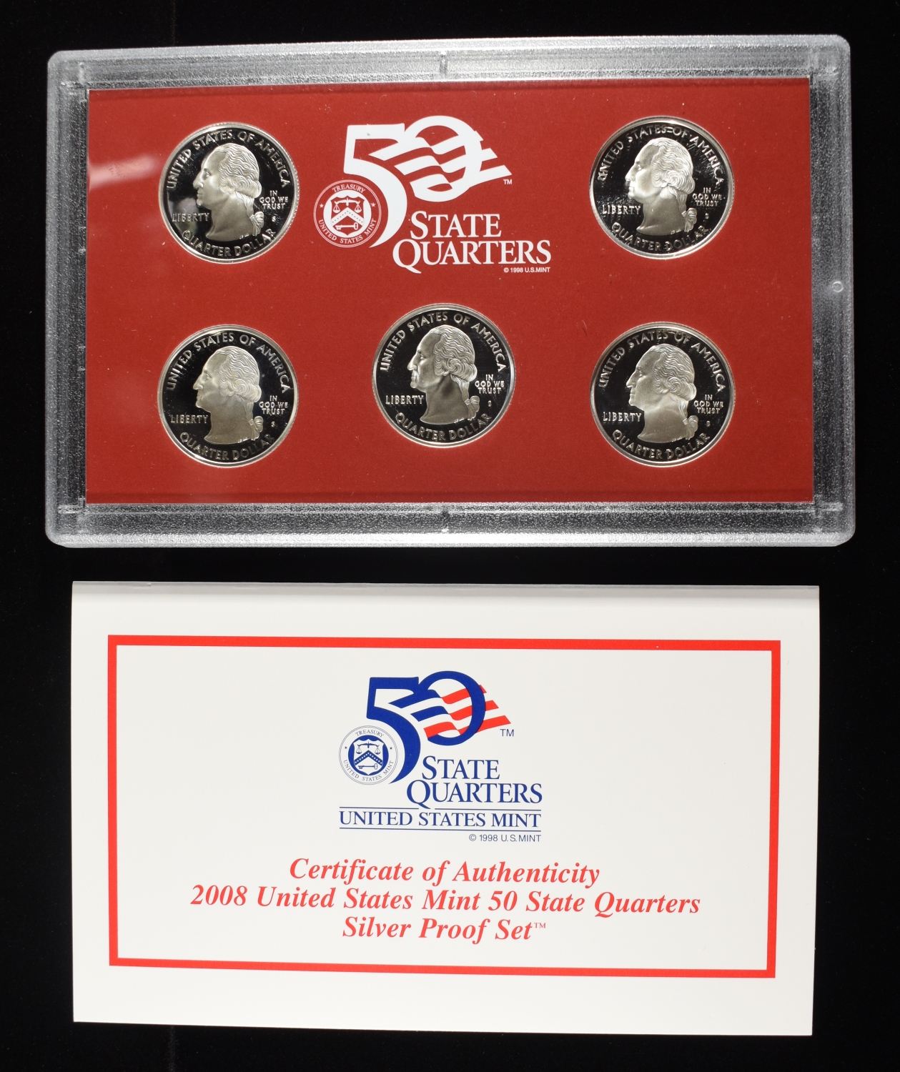 2008 US STATE QUARTERS SILVER PROOF SET