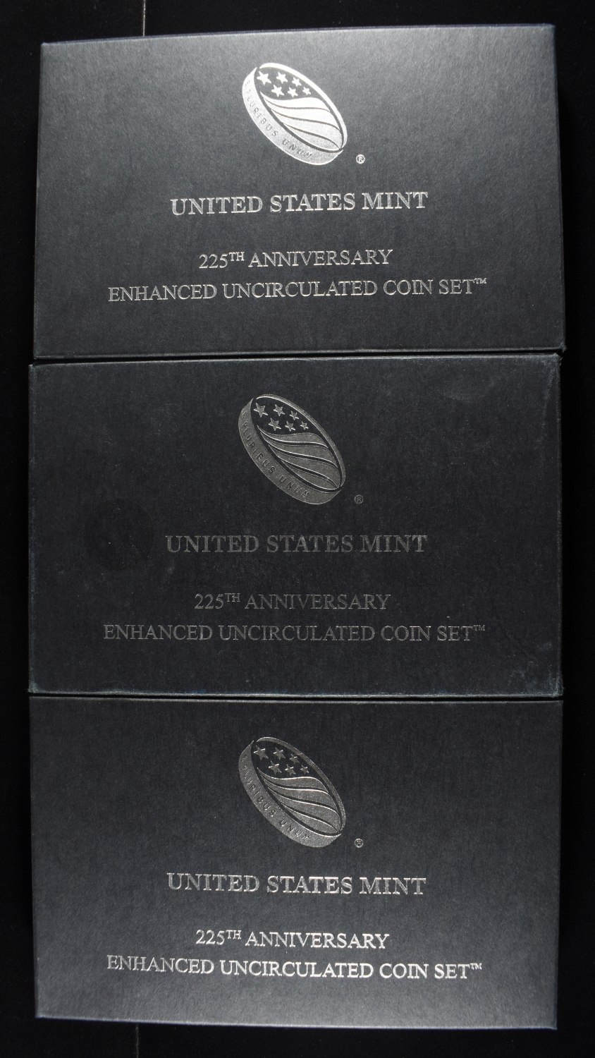 (3) 2017 ENHANCED UNC 225TH ANNIVERSARY COIN SETS
