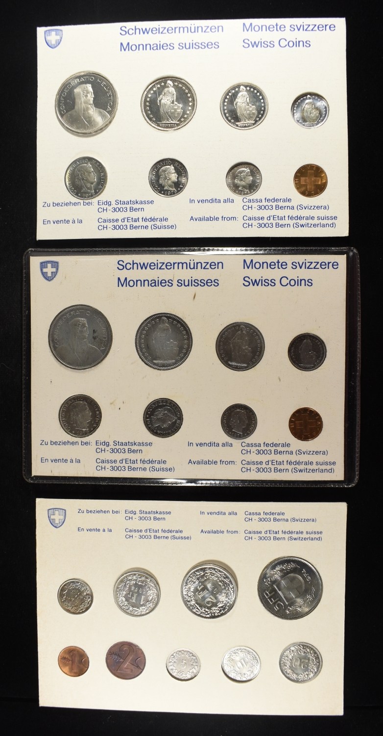 1974, 1976 & 1978 SWISS COIN SETS