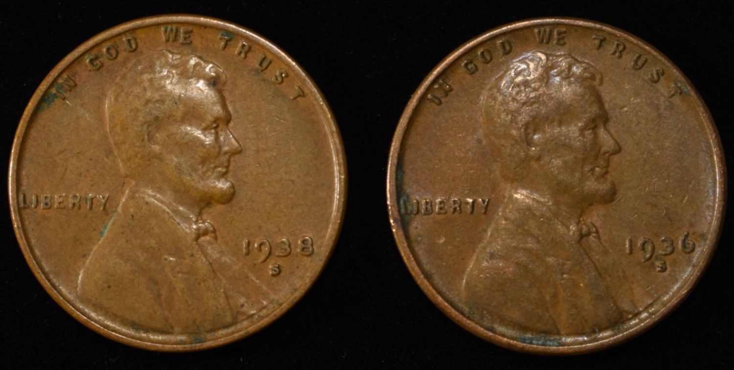 (100) "S" MINT CENTS FROM THE 1930'S