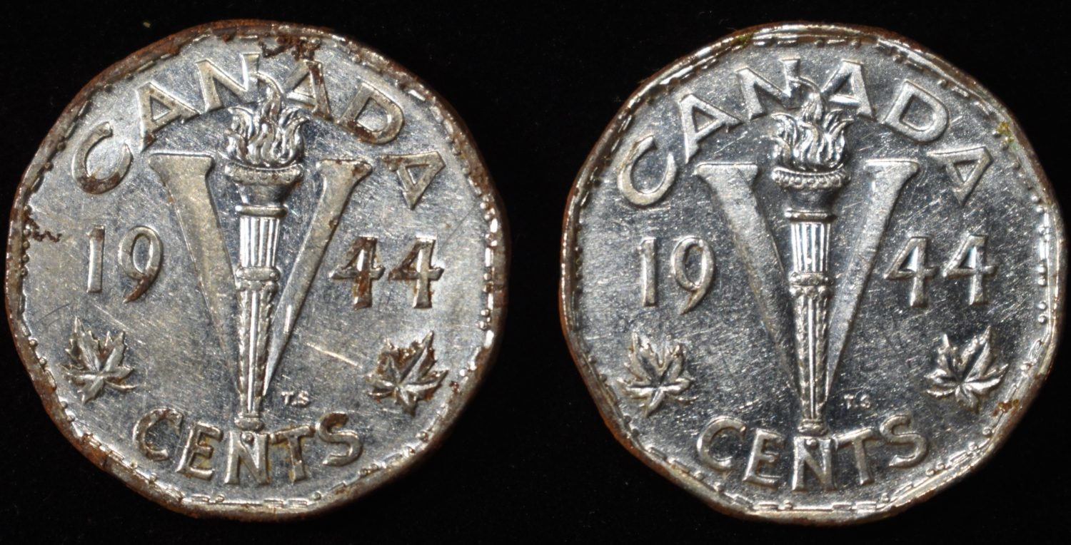 1944 STEEL ROLL CANADIAN NICKELS