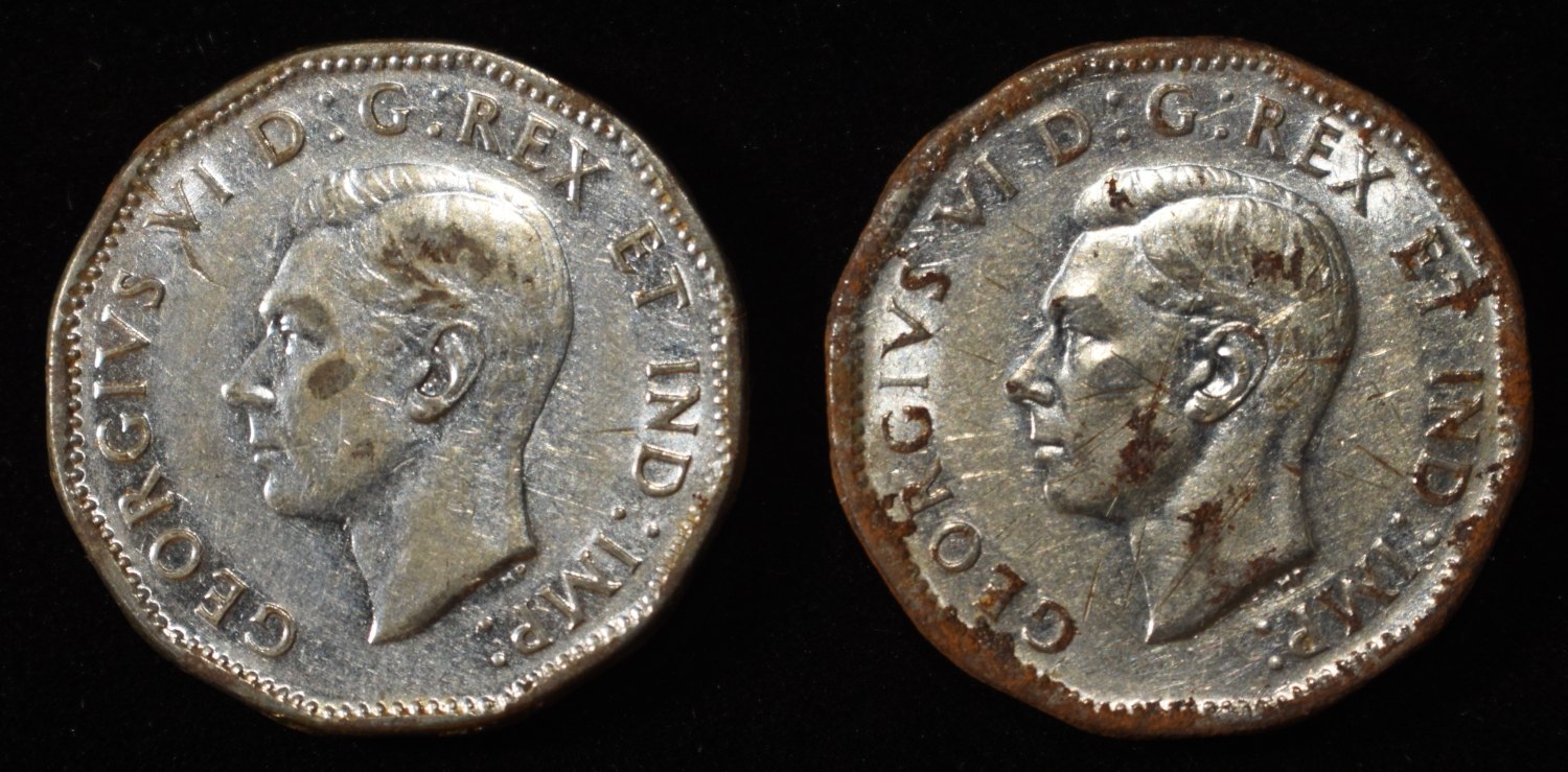 1945 STEEL ROLL CANADIAN NICKELS