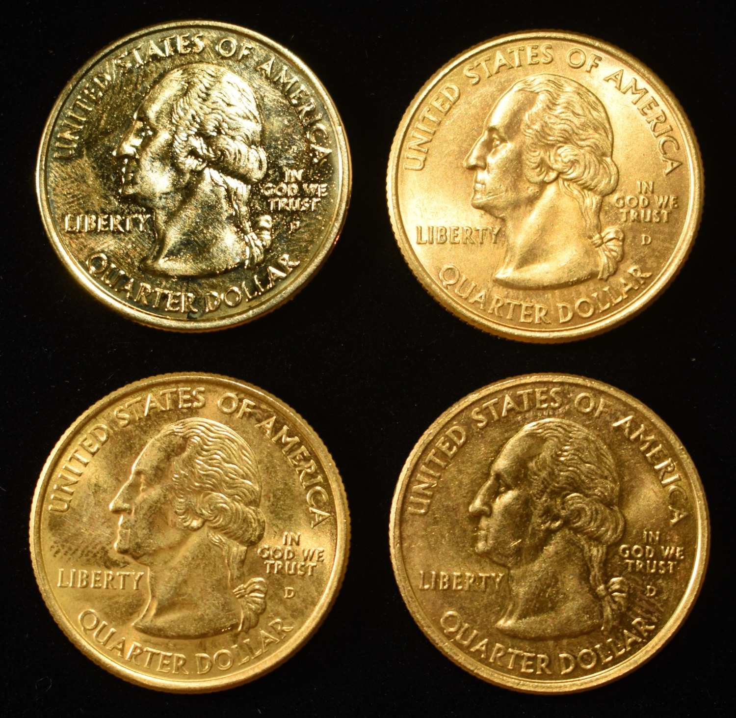 (34) GOLD PLATED STATE QUARTERS