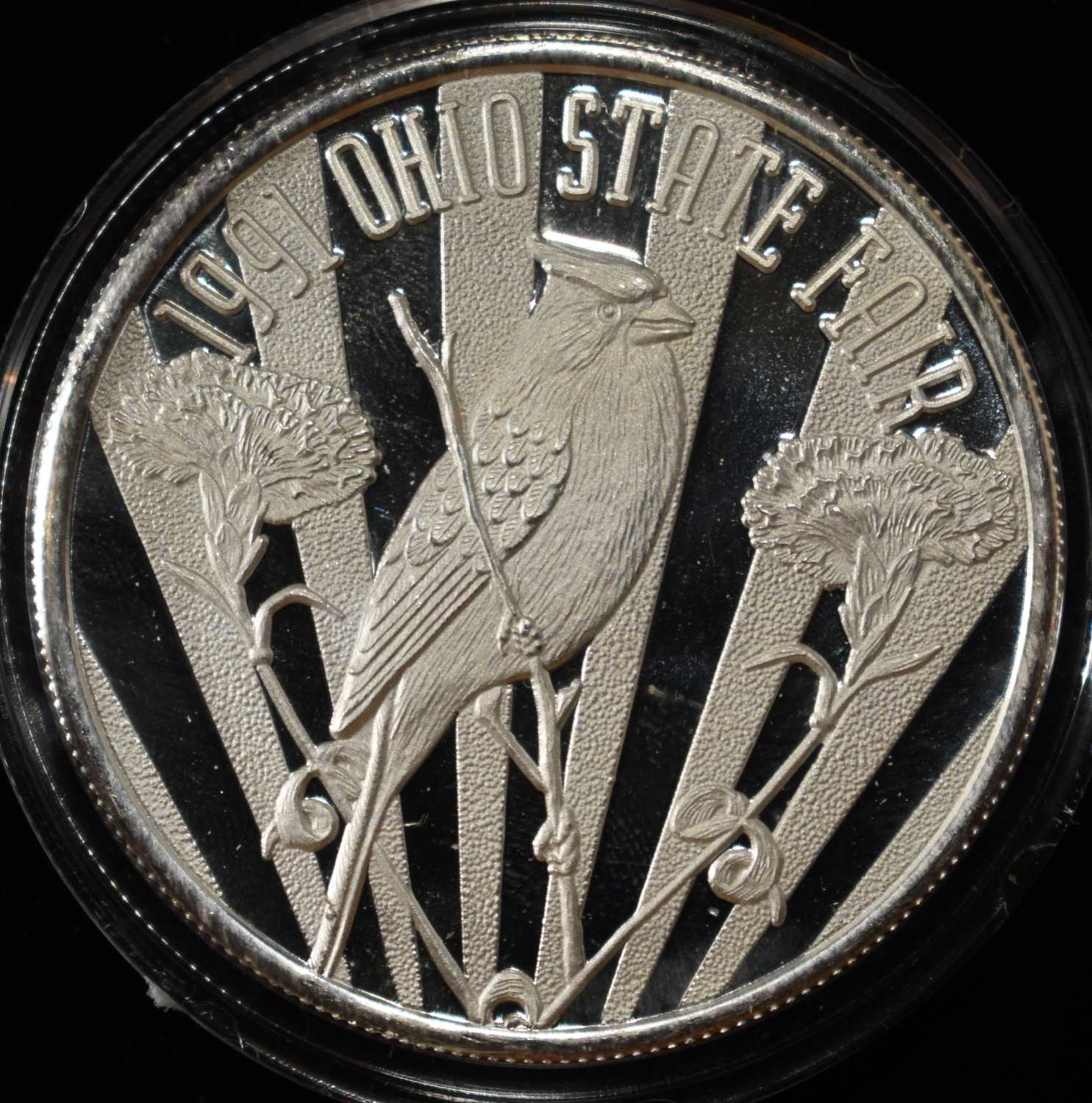 1991 OHIO STATE FAIR 1 OZ .999 SILVER MEDAL
