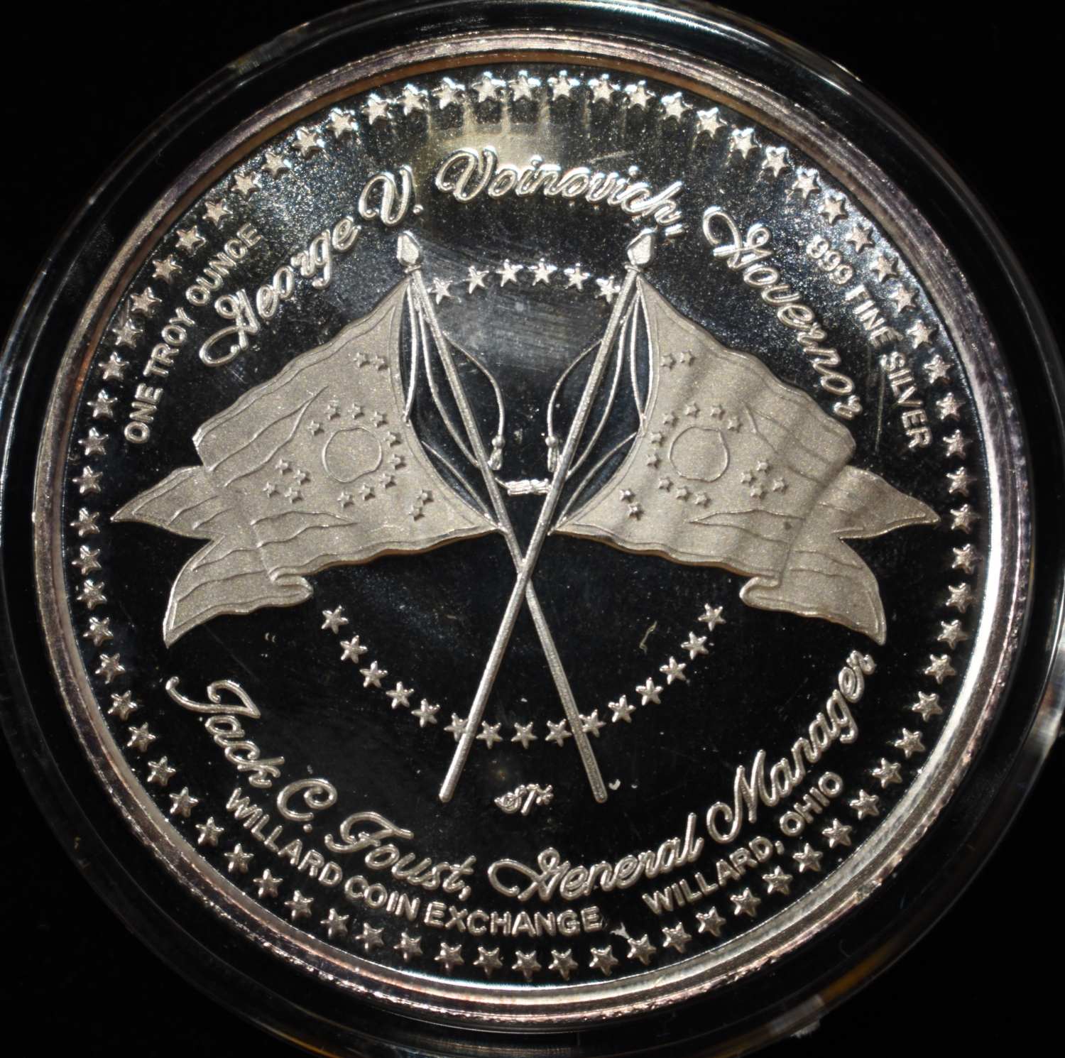 1991 OHIO STATE FAIR 1 OZ .999 SILVER MEDAL