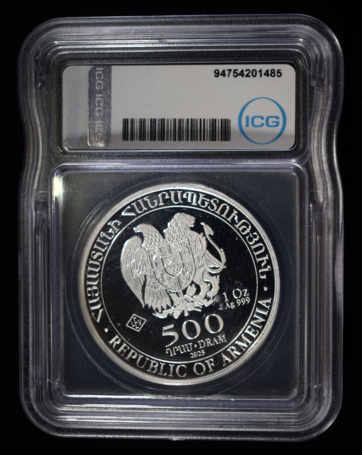 2023 LEV 500 DRAM 1 OZ .999 SILVER ICG MS69 DMPL