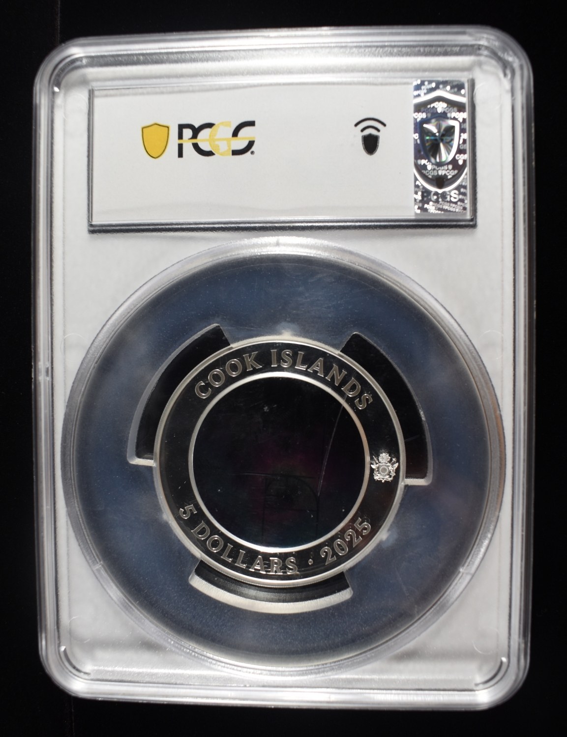 2025 COOK IS. COLORIZED GLASS & SILVER PCGS MS70
