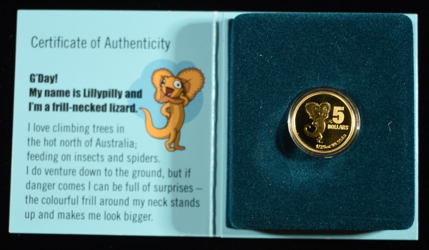 2009 $5 GOLD PROOF 1/25 OZ LITTLE DINKUMS