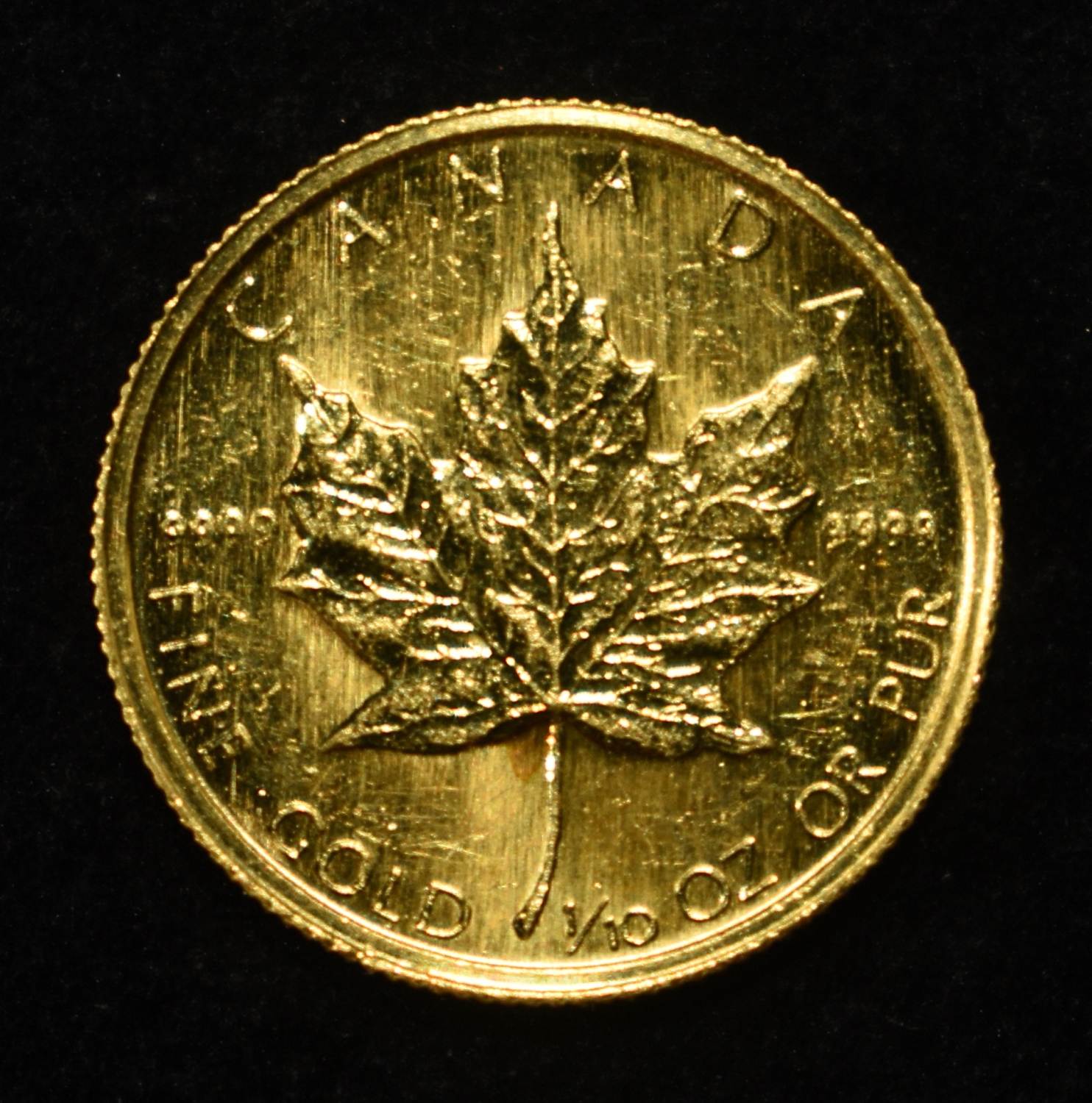1984 $5 1/10TH OZ GOLD MAPLE LEAF