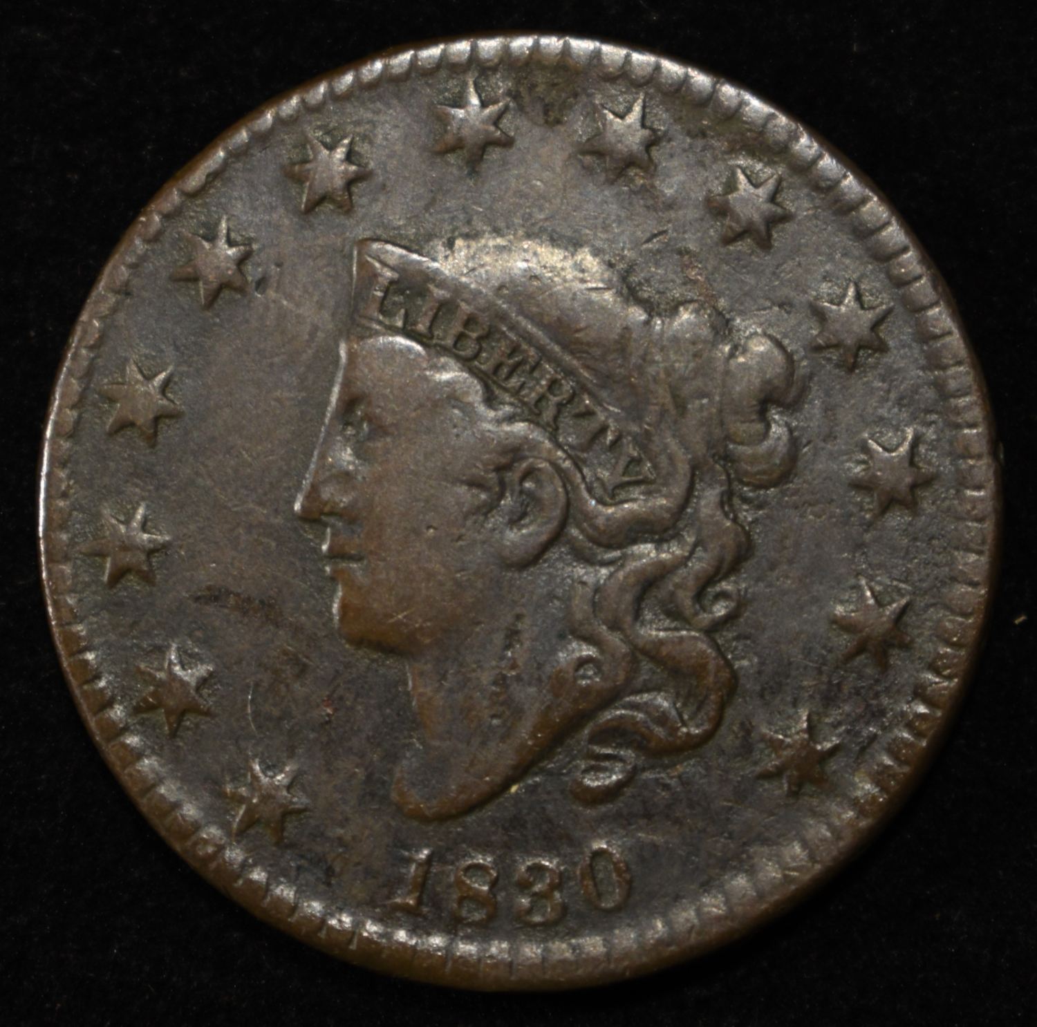1830 LARGE CENT FINE