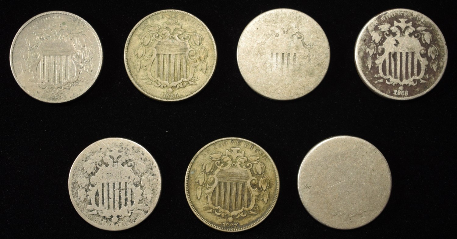 (7) SHIELD NICKELS