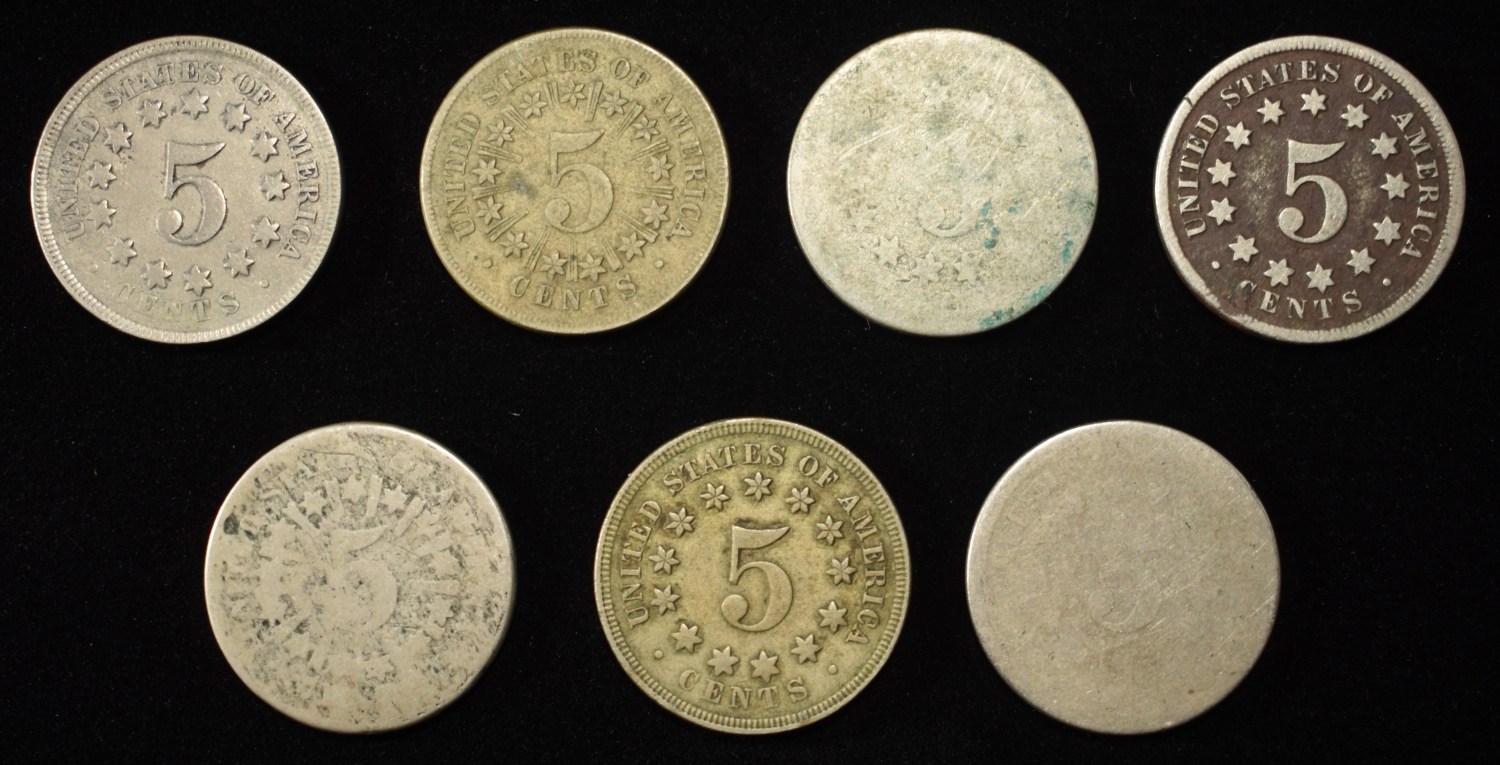 (7) SHIELD NICKELS