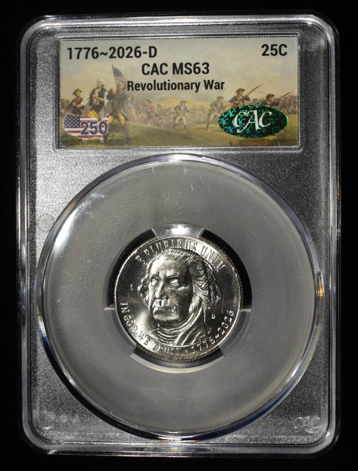 1776-2026-D REVOLUTIONARY WAR QUARTER CAC MS63