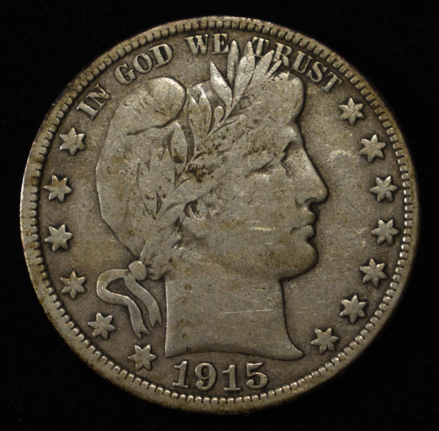 1915-D BARBER HALF DOLLAR FINE