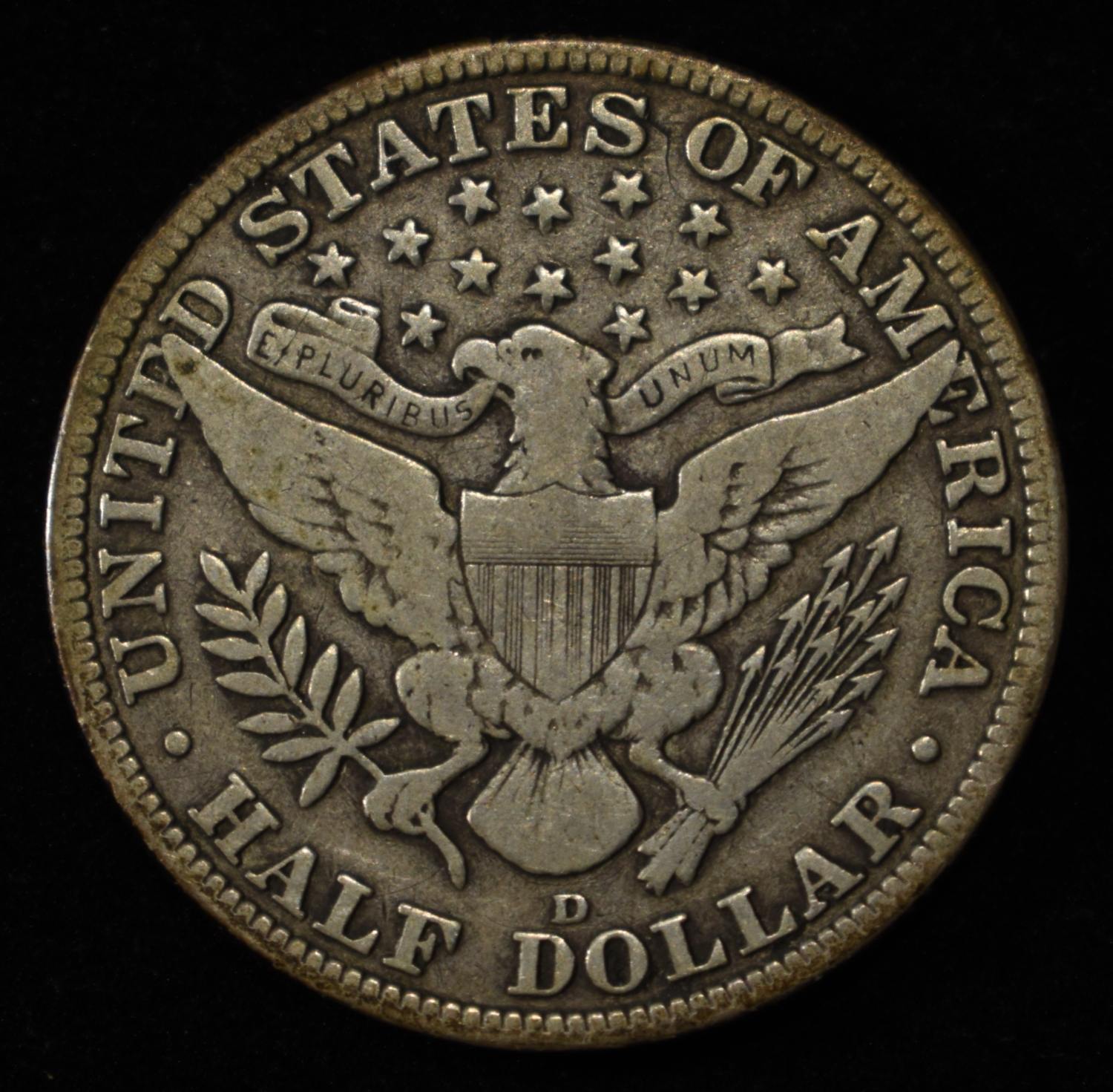 1915-D BARBER HALF DOLLAR FINE