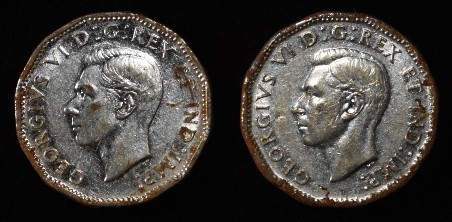 1945 STEEL ROLL CANADIAN NICKELS