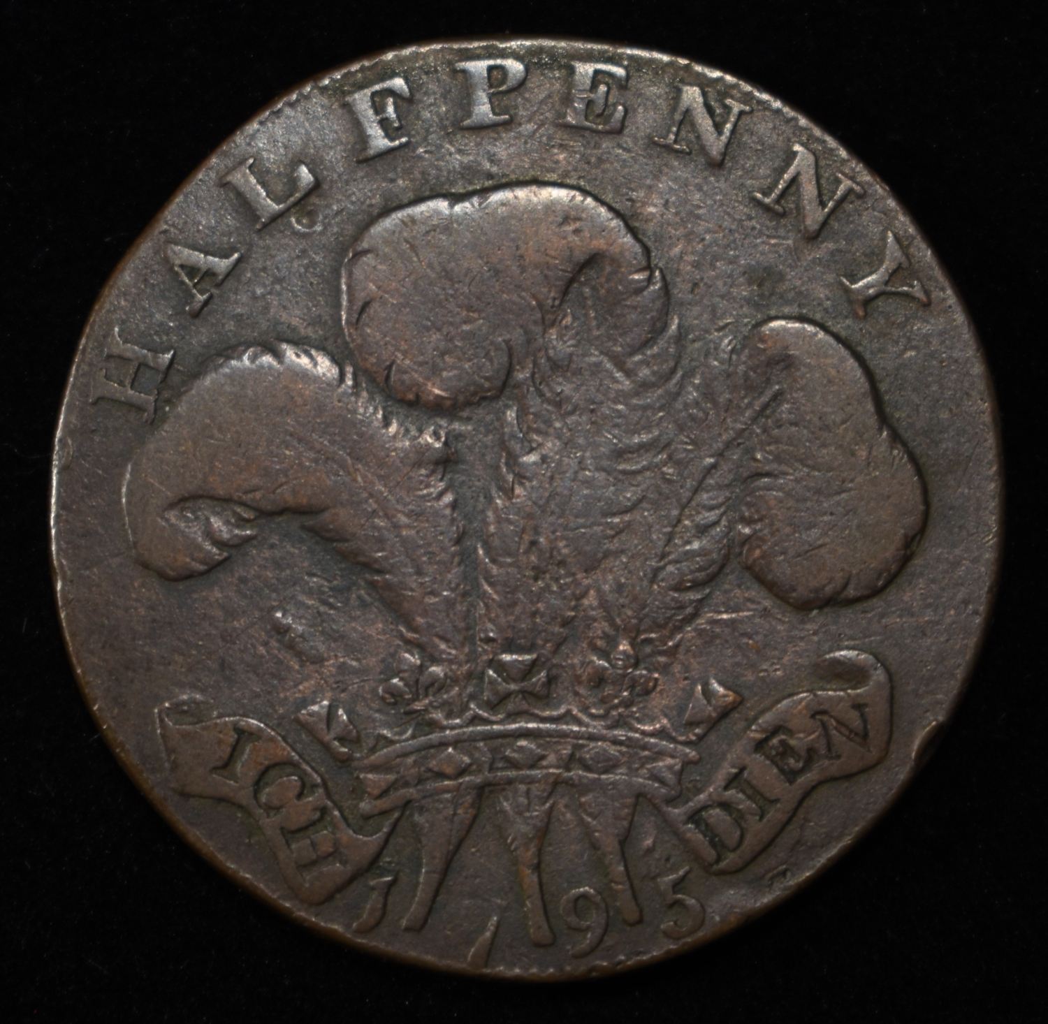 1795 HALF PENNY GEORGE PRINCE OF WALES