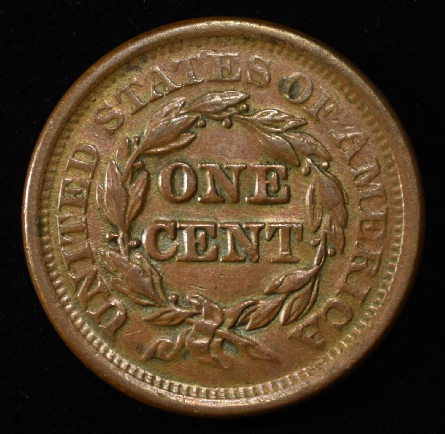 1851 BRAIDED HAIR LARGE CENT GEM BU