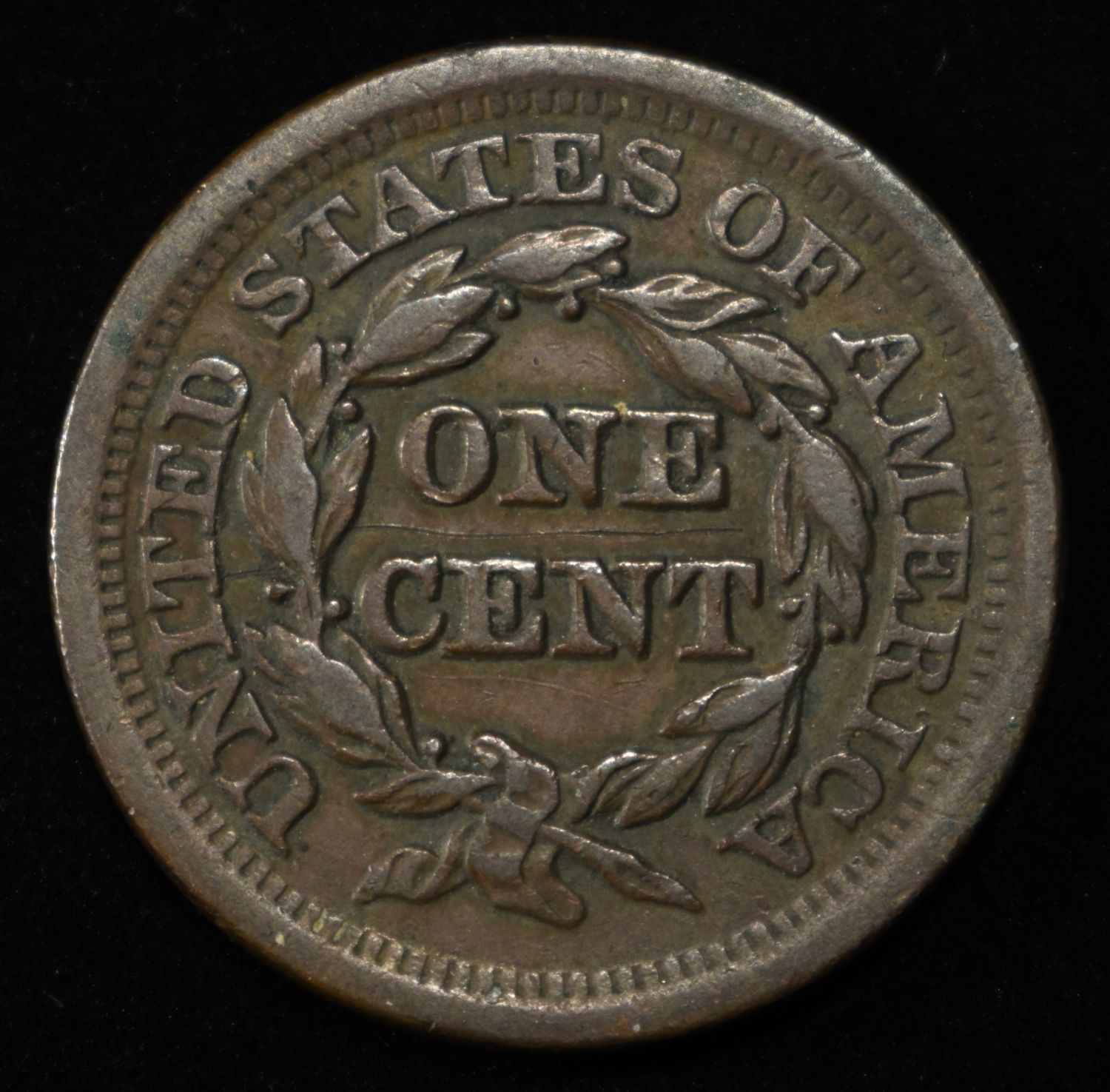 1852 BRAIDED HAIR LARGE CENT AU