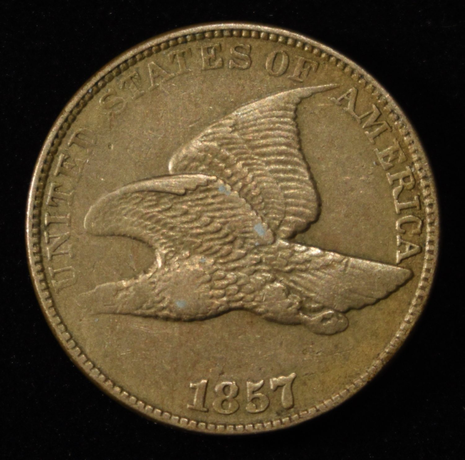 1857 FLYING EAGLE CENT AU