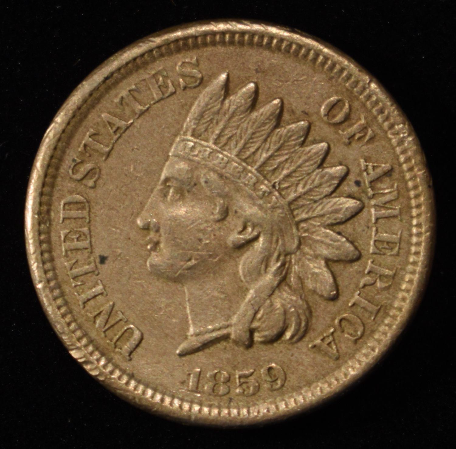 1859 INDIAN HEAD CENT AU/BU