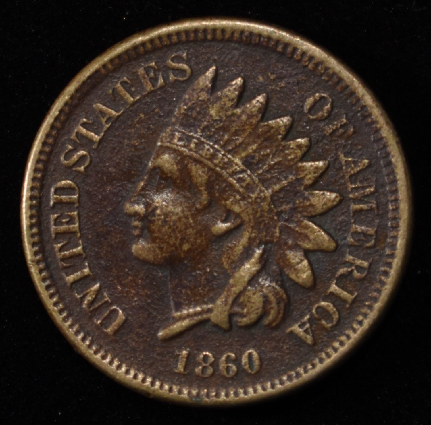 1860 INDIAN HEAD CENT XF/AU
