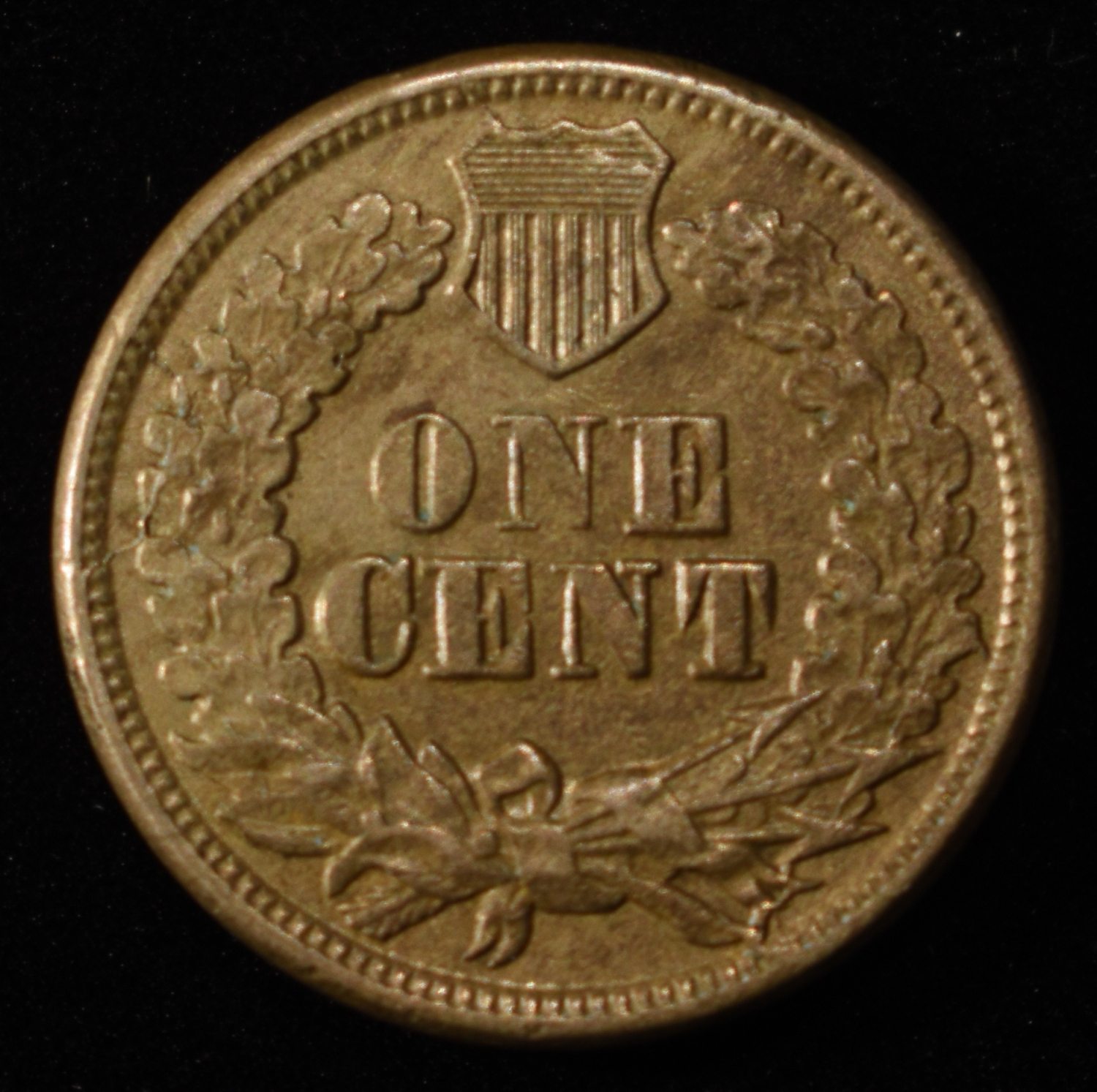 1863 INDIAN HEAD CENT AU/BU