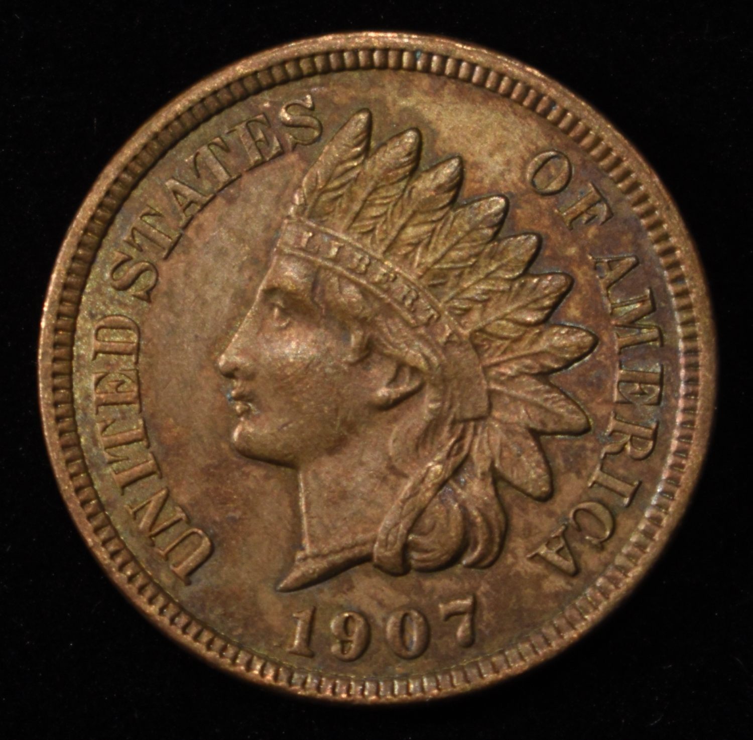 1907 INDIAN HEAD CENT CH BU RB