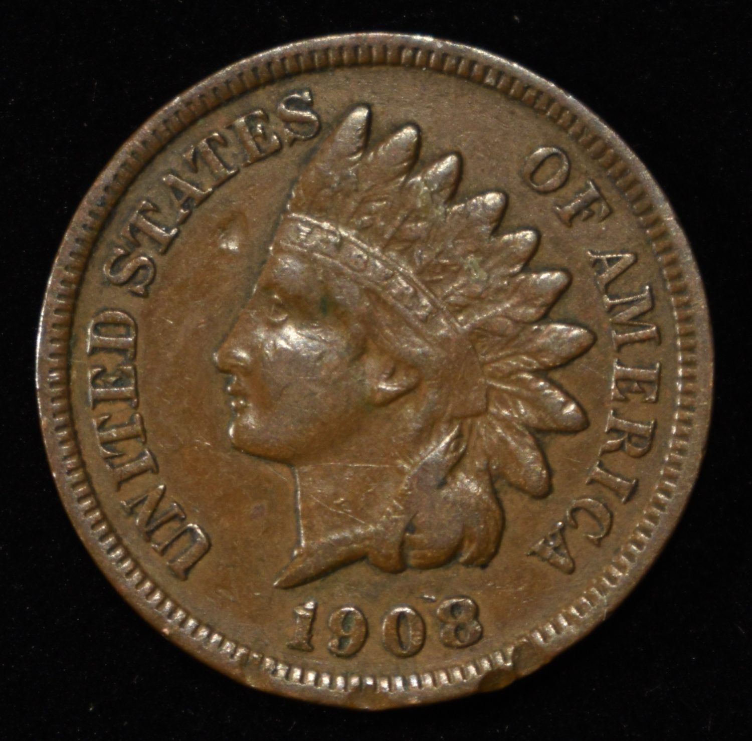 1908-S INDIAN HEAD CENT XF
