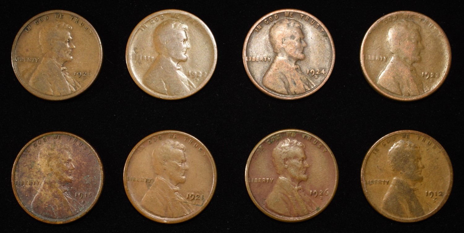 8 NICE EARLY SEMIKEY WHEAT CENTS