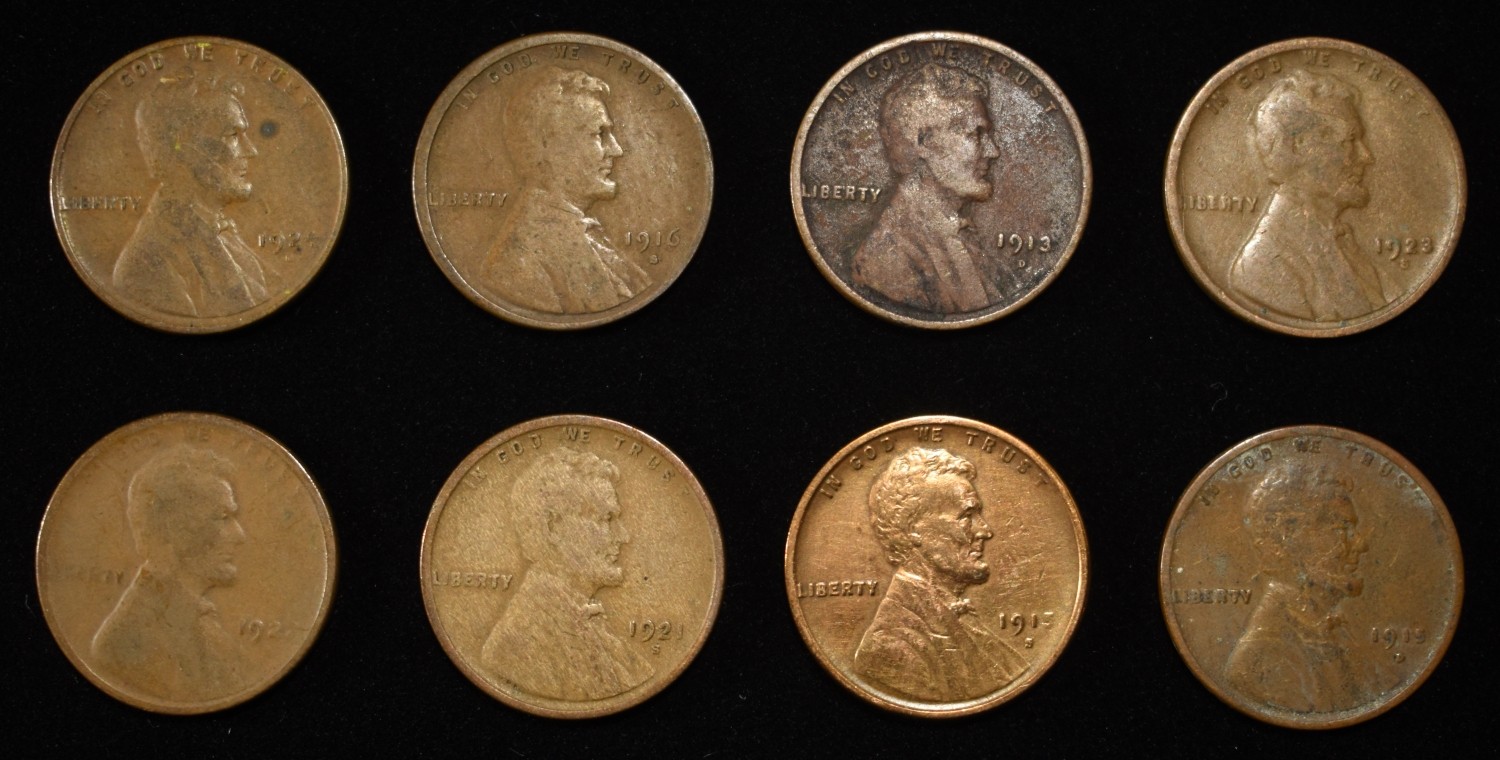 8 NICE EARLY SEMIKEY WHEAT CENTS