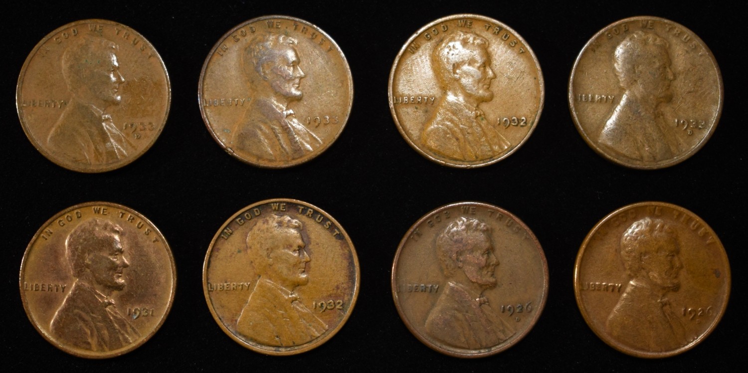8 NICE EARLY SEMIKEY WHEAT CENTS