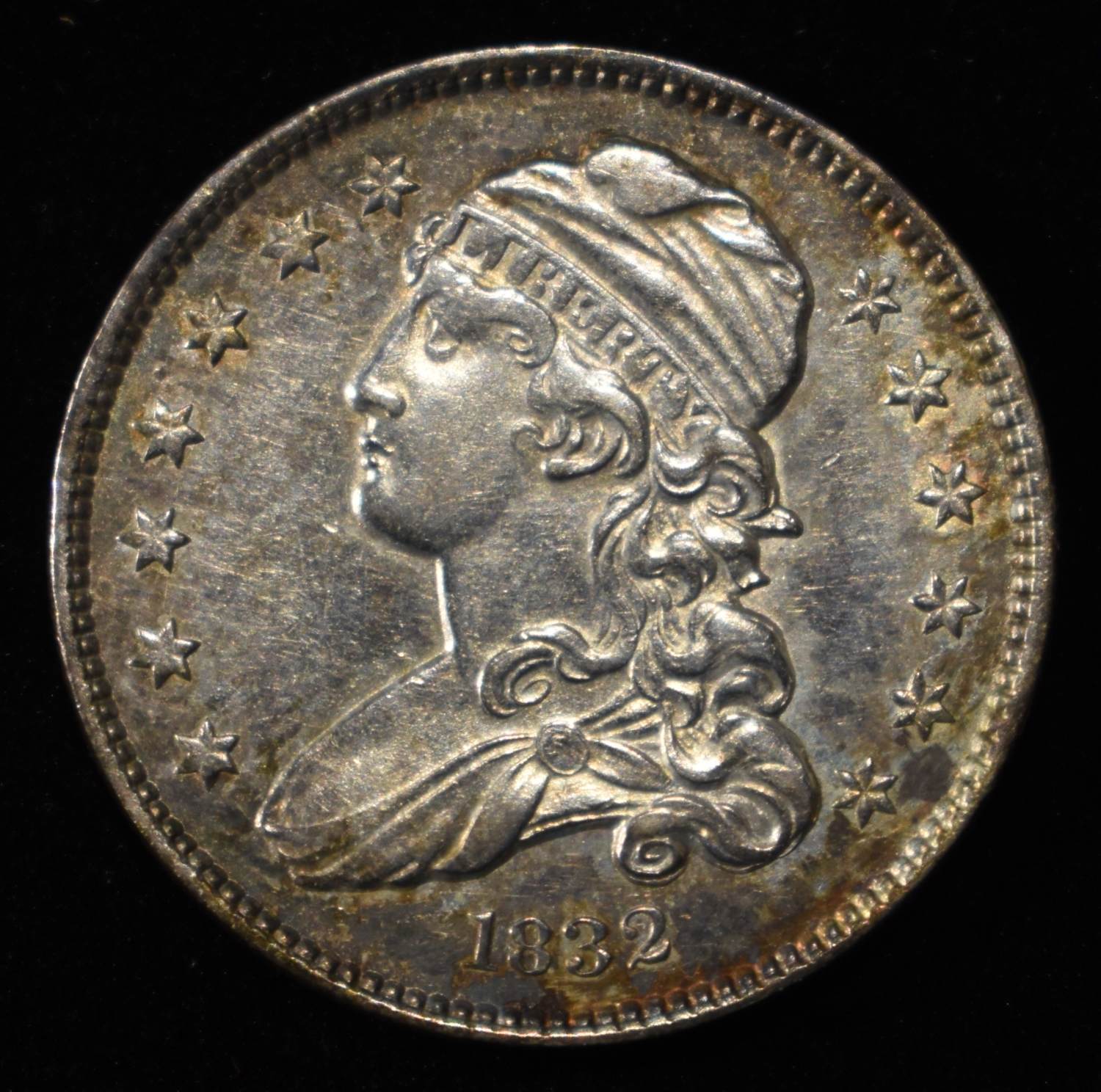 1832 CAPPED BUST QUARTER LOVELY ORIG UNC