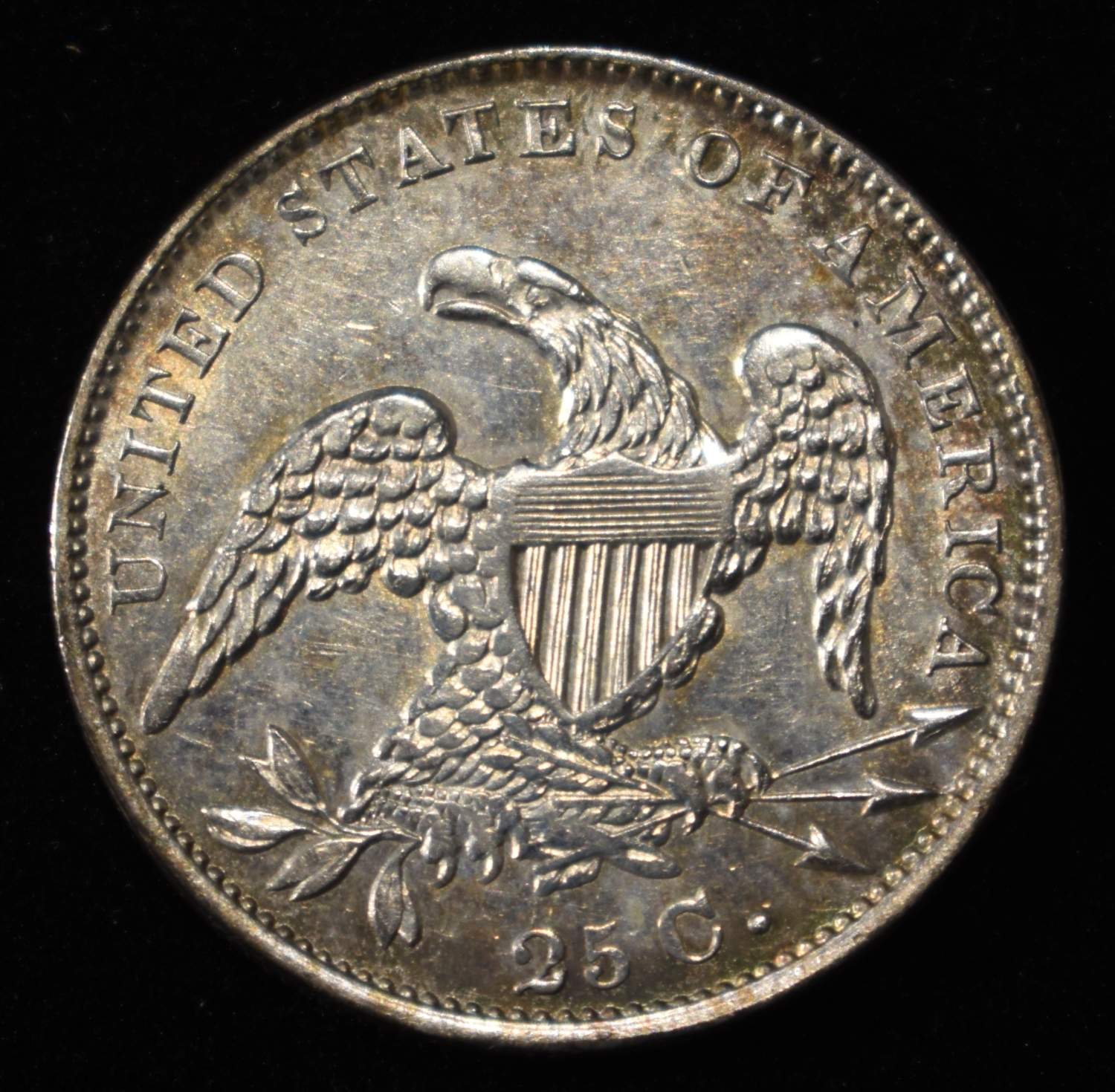 1832 CAPPED BUST QUARTER LOVELY ORIG UNC