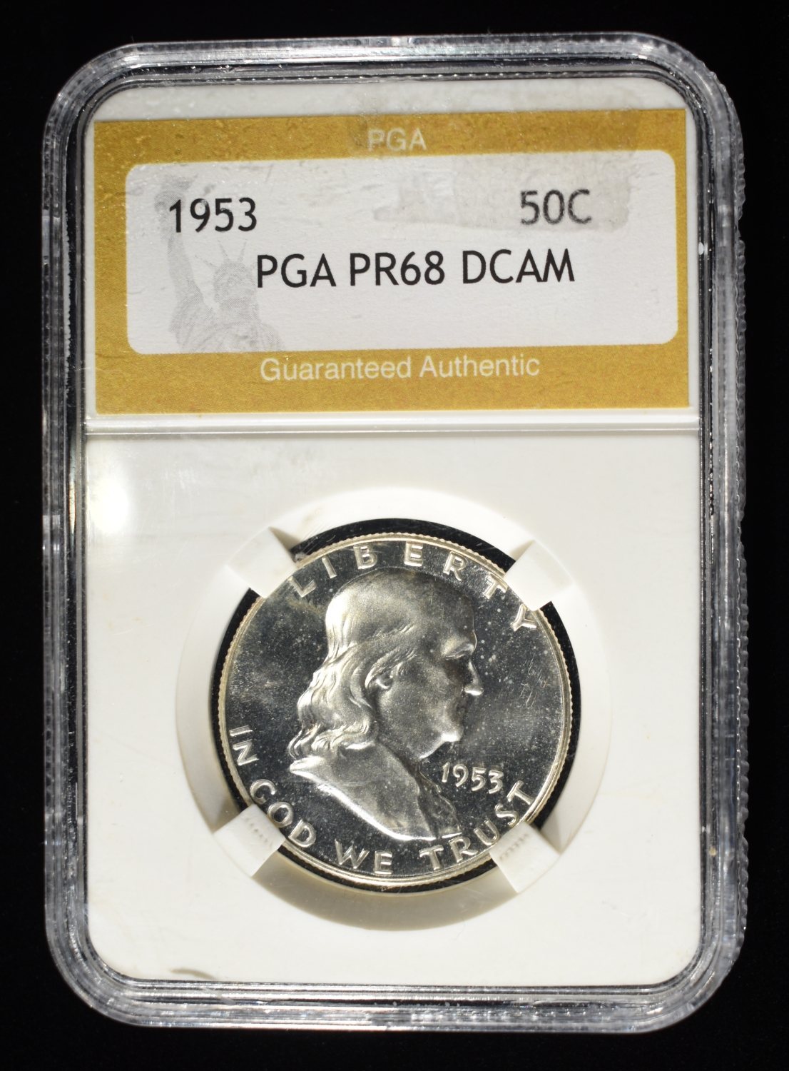 1953 FRANKLIN 50C PGA SUPERB GEM PROOF DCAM