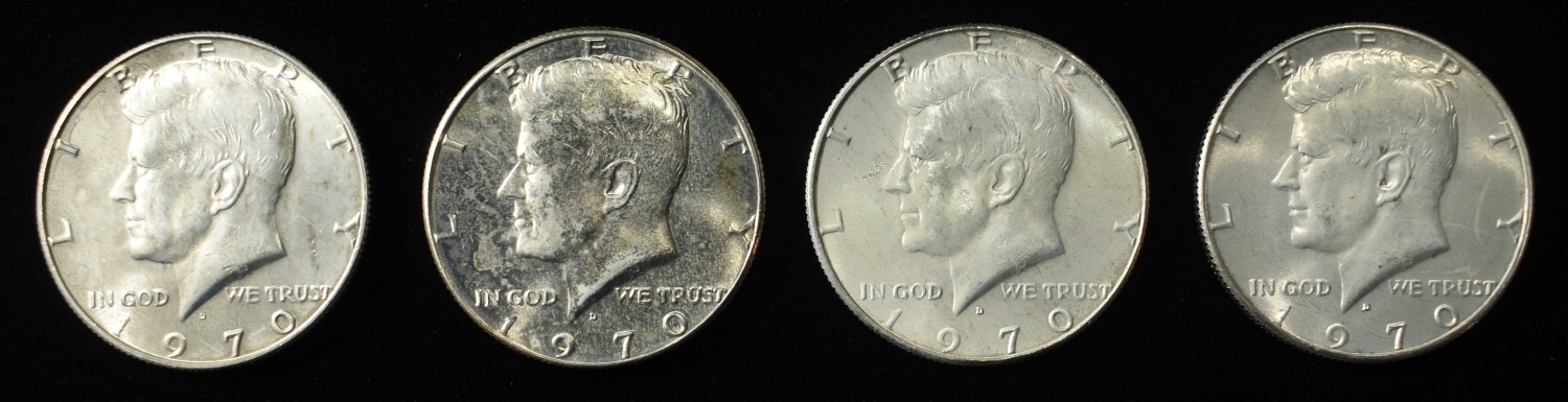 (4) 1970-D KENNEDY HALF DOLLARS BU