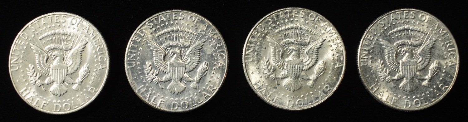 (4) 1970-D KENNEDY HALF DOLLARS BU