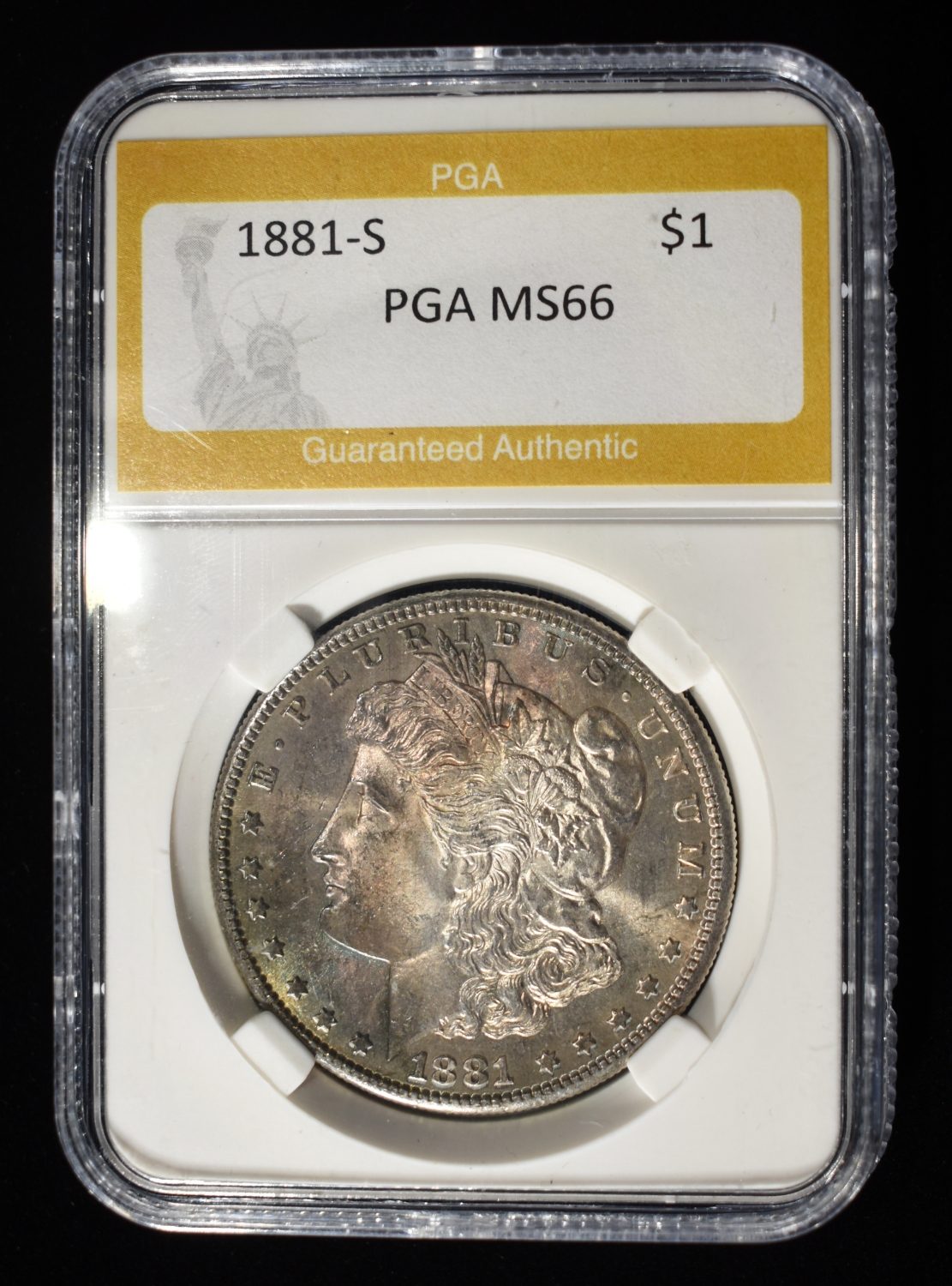 1881-S MORGAN DOLLAR PGA SUPERB GEM BU