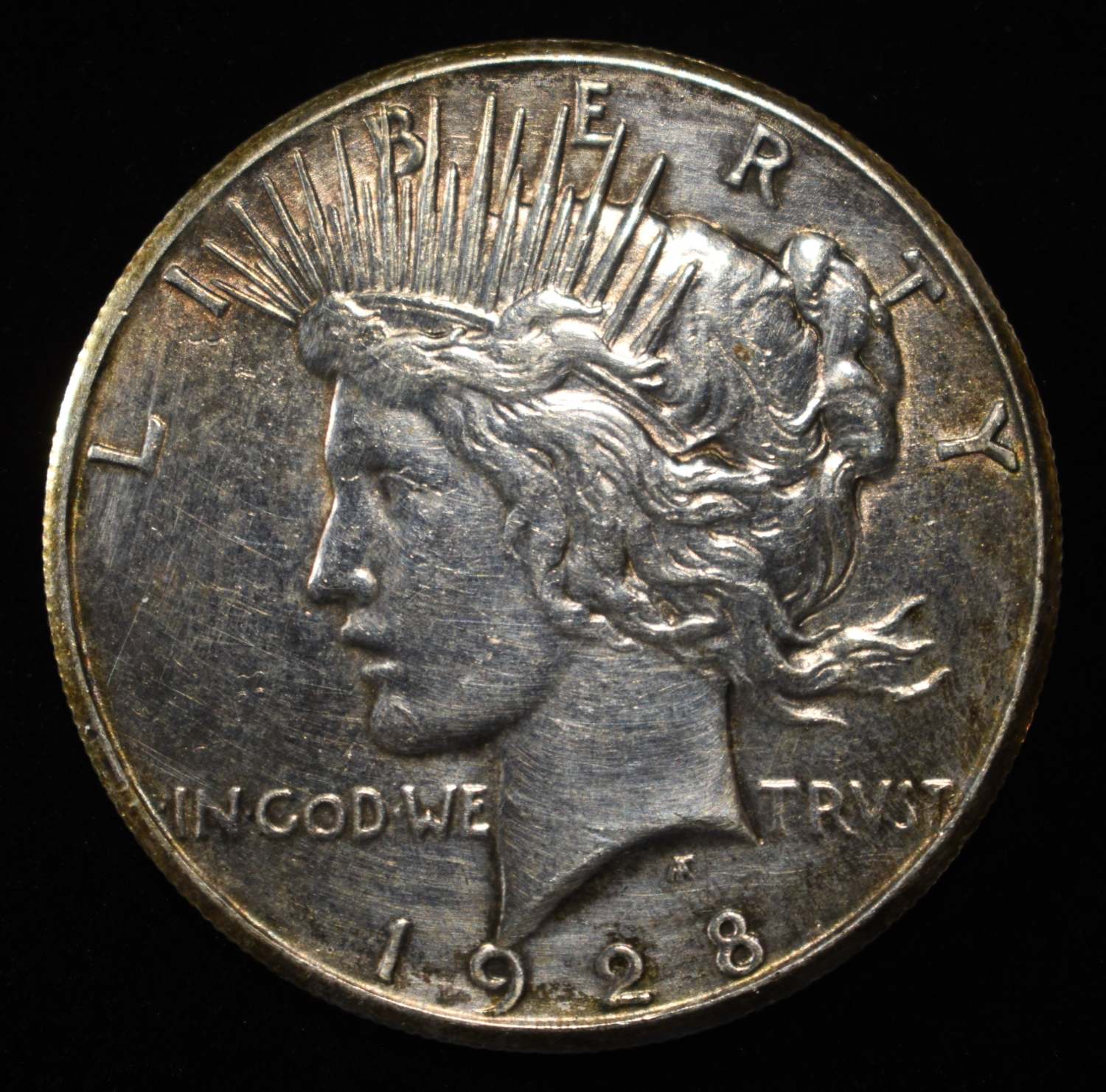1928 PEACE DOLLAR BU OLD CLEANING