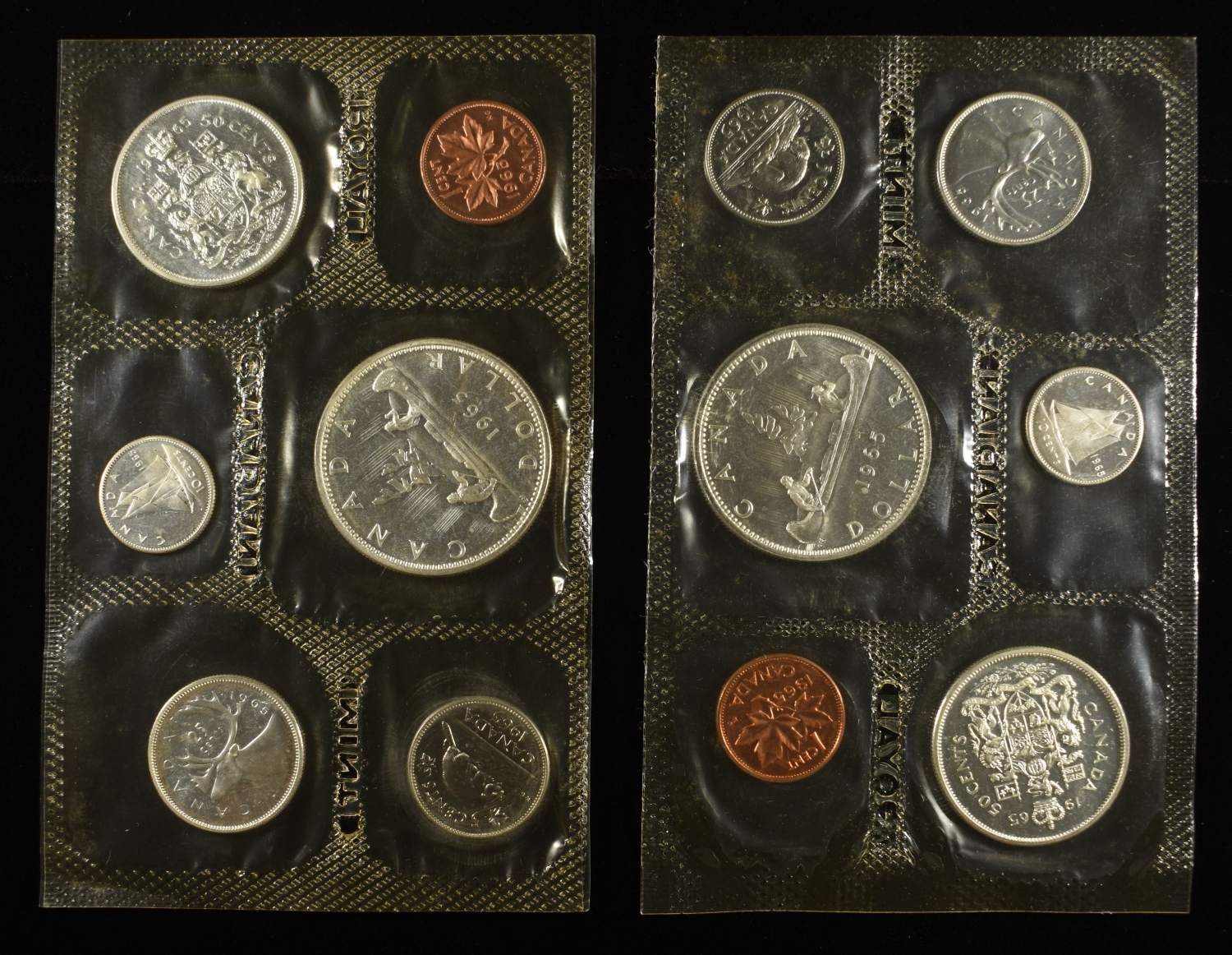 (2) 1965 CANADA PL SET